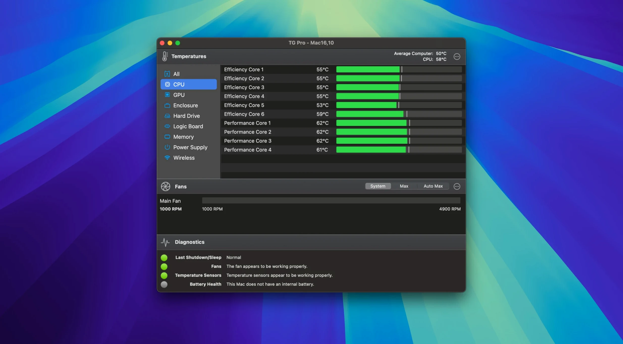 TG Pro tools, view 2