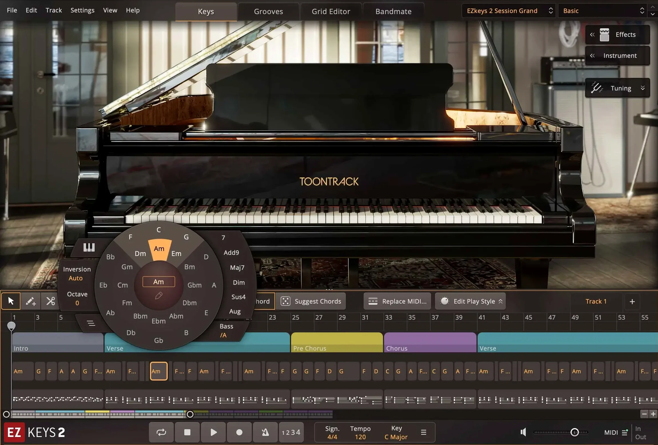 Toontrack EZkeys: slide 1 of 5 toontrack ezkeys 2 core library on a Mac