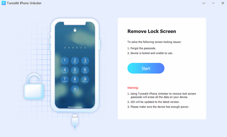 TunesKit iPhone Unlocker — frame 1 tuneskit iphone unlocker full version free download on a Mac