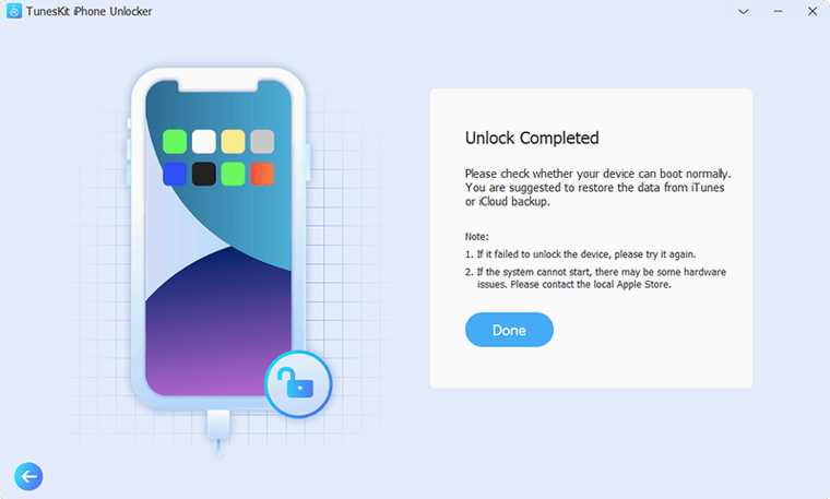 TunesKit iPhone Unlocker — frame 4 TunesKit iPhone Unlocker tools, view 4