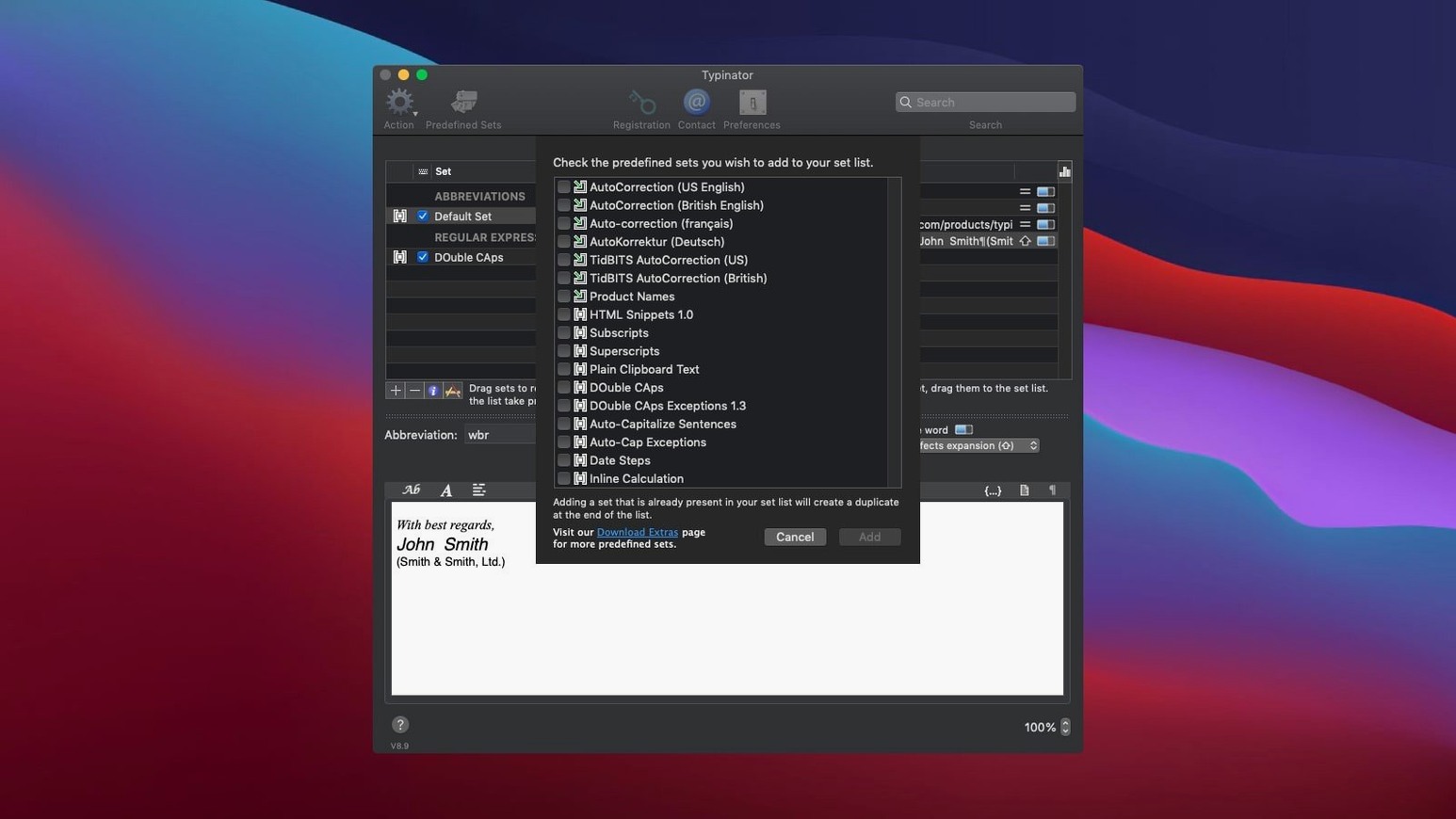 Typinator — frame 4 Typinator tools, view 4