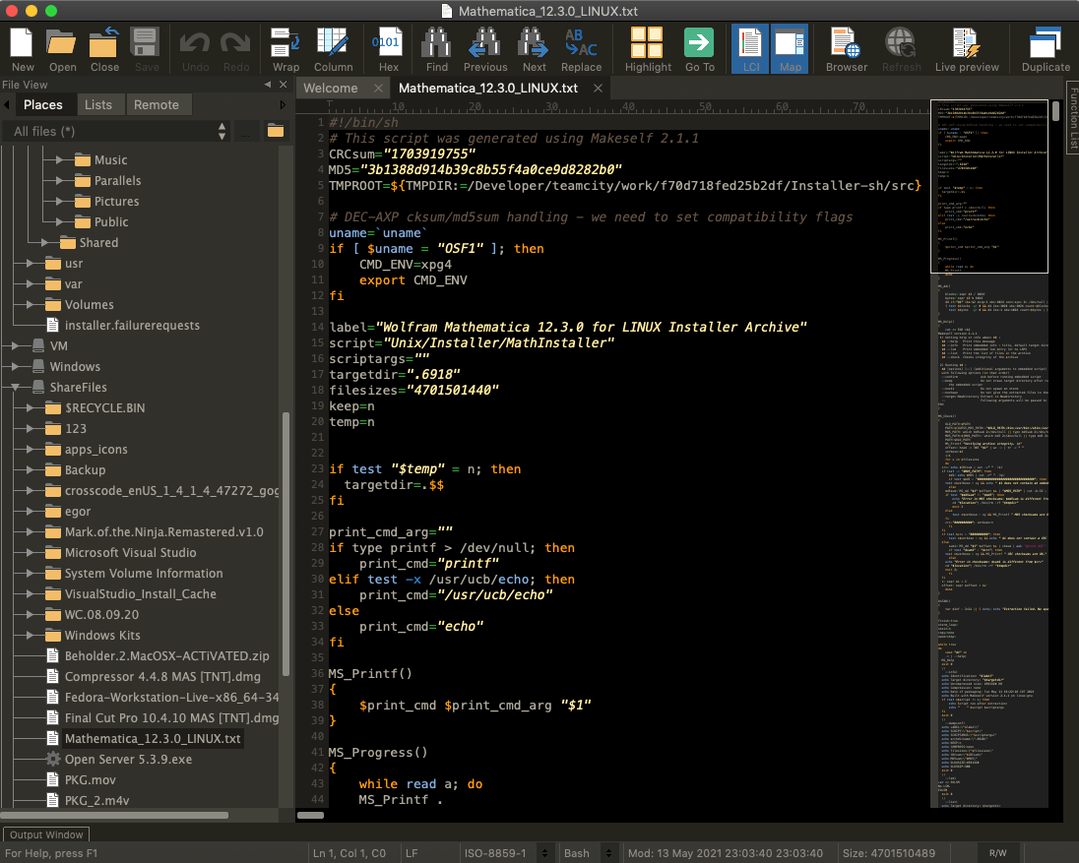 UltraEdit tools, view 2