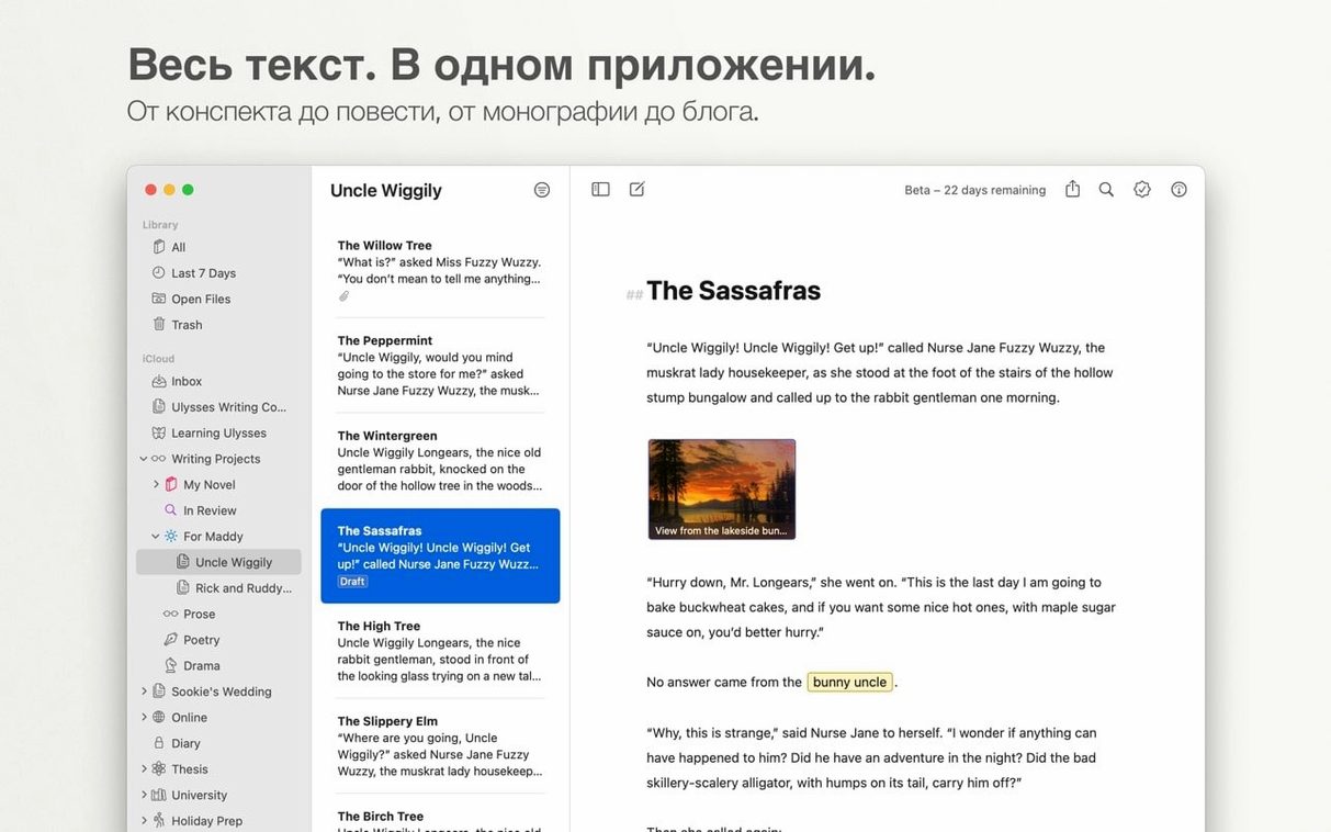 Ulysses — frame 1 ulysses mac full version — main panel