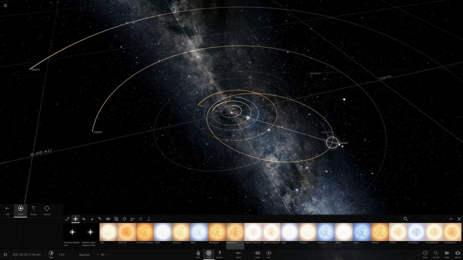 Universe Sandbox — frame 3 Universe Sandbox tools, view 3