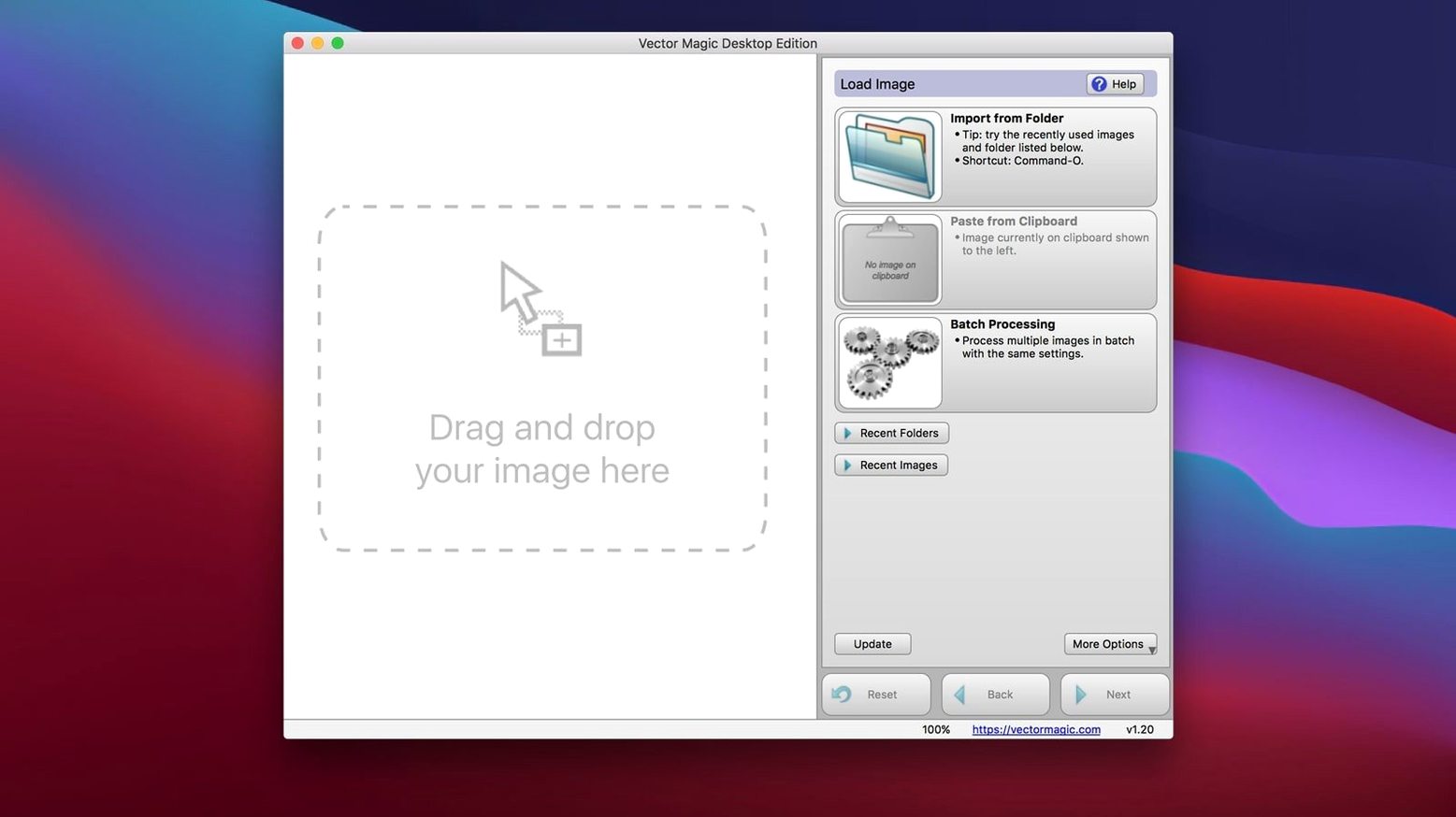 vector magic mac — main panel