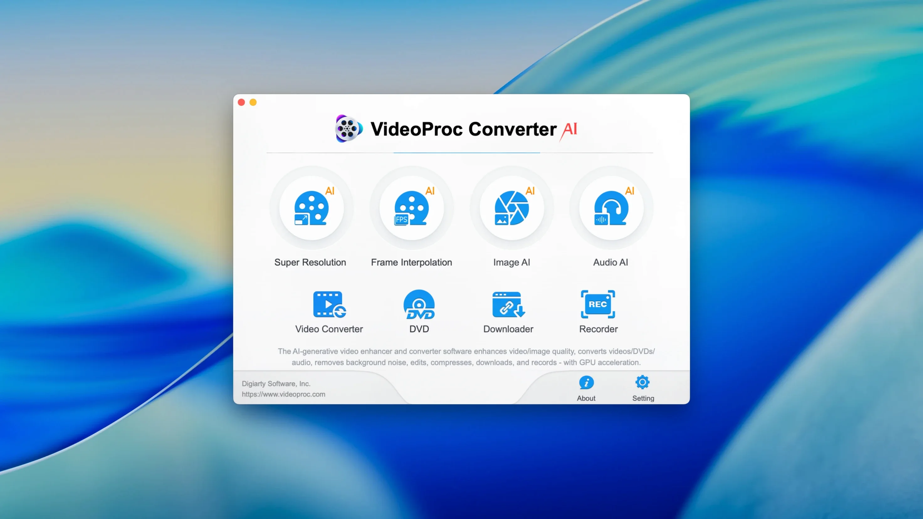 VideoProc Converter AI — frame 1 videoproc converter ai mac — main panel