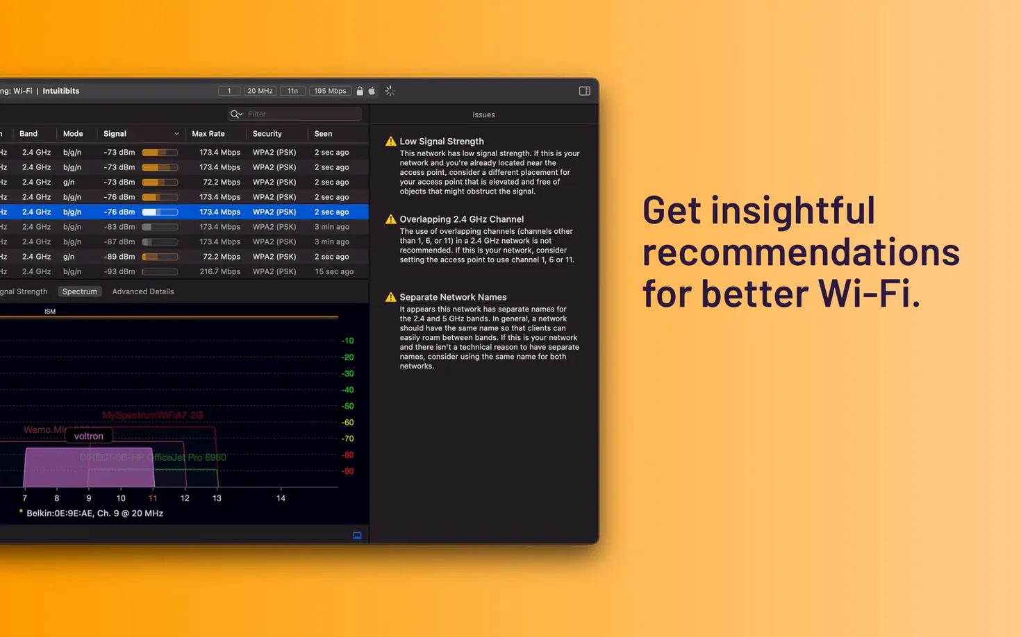 WiFi Explorer Pro 3 — frame 3 WiFi Explorer Pro 3 tools, view 3